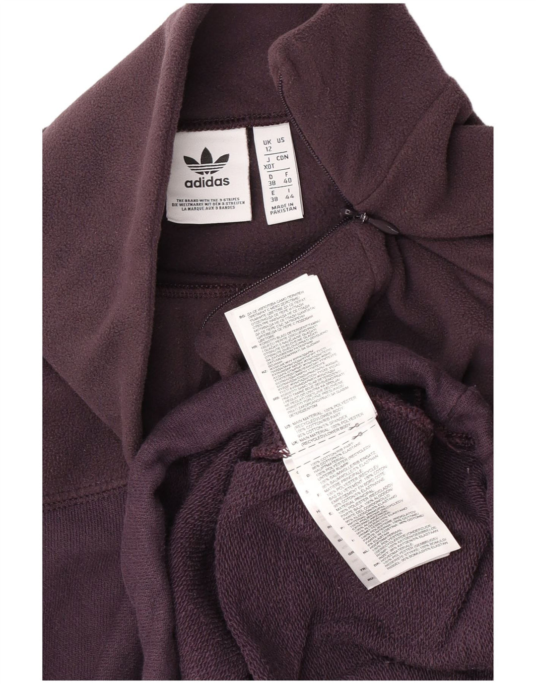 Damska bluza Adidas Oversize z zamkiem błyskawicznym UK 12 Medium Burgundia