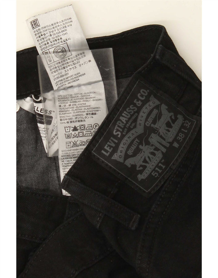 Męskie jeansy Levi's 511 Slim W38 L32 Czarna bawełna