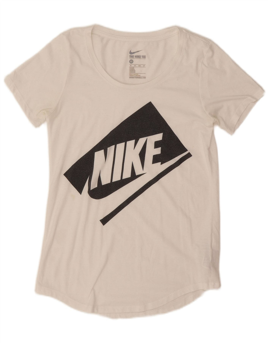 Damska koszulka oversize z grafiką Nike, UK 6 XS, biały poliester