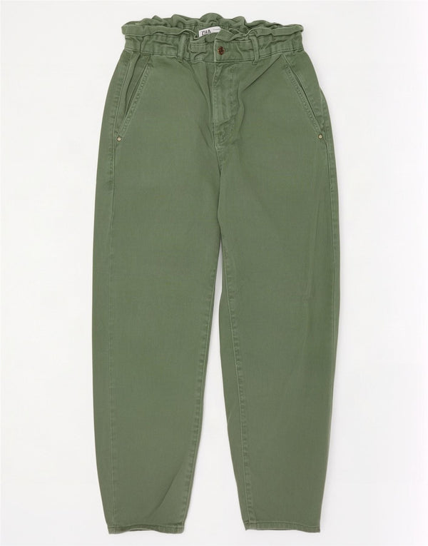 Damskie jeansy z wysokim stanem Zara EU 38 Small W28 L26 Zielona bawełna