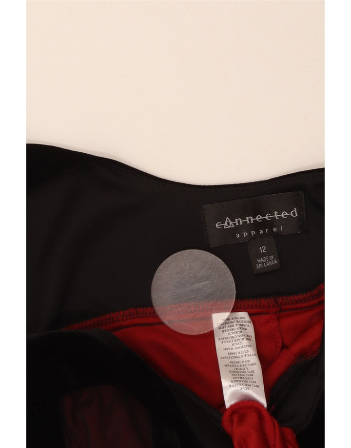 ODZIEŻ Damska sukienka o linii A bez rękawów UK 12 w średnie bordowe paski