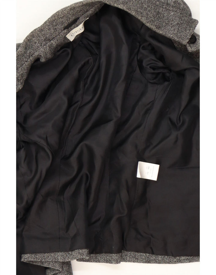 EASTEX Womens 4 Button Blazer Jacket UK 14 Medium Grey Wool Vintage Eastex and Second-Hand Eastex from Messina Hembry 