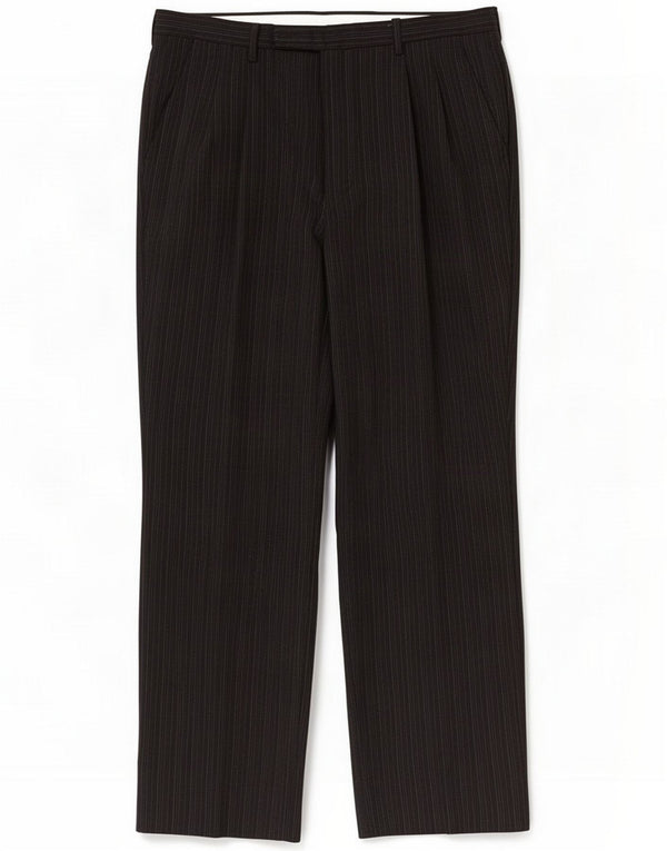Proste spodnie garniturowe męskie w stylu vintage IT 48 Medium W32 L28 Czarne prążki