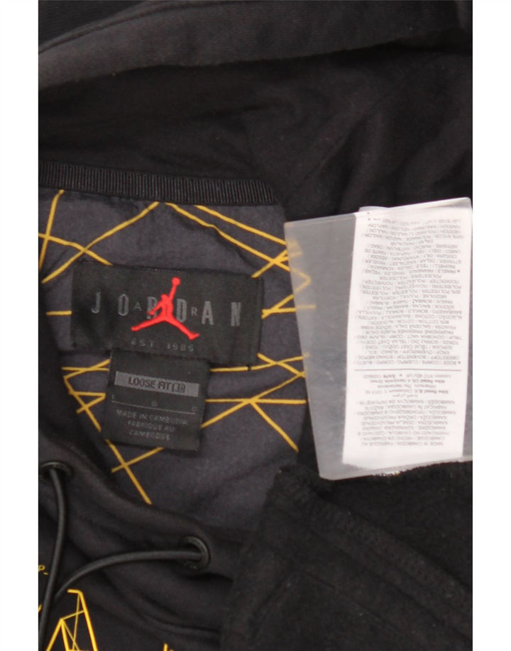 Męski sweter z kapturem JORDAN Paris, graficzny, o luźnym kroju, duży, czarny, geometryczny