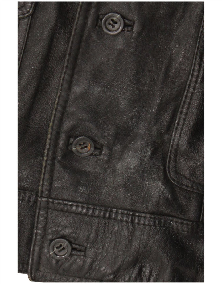 Vintage damska kurtka skórzana UK 12, średnia czarna