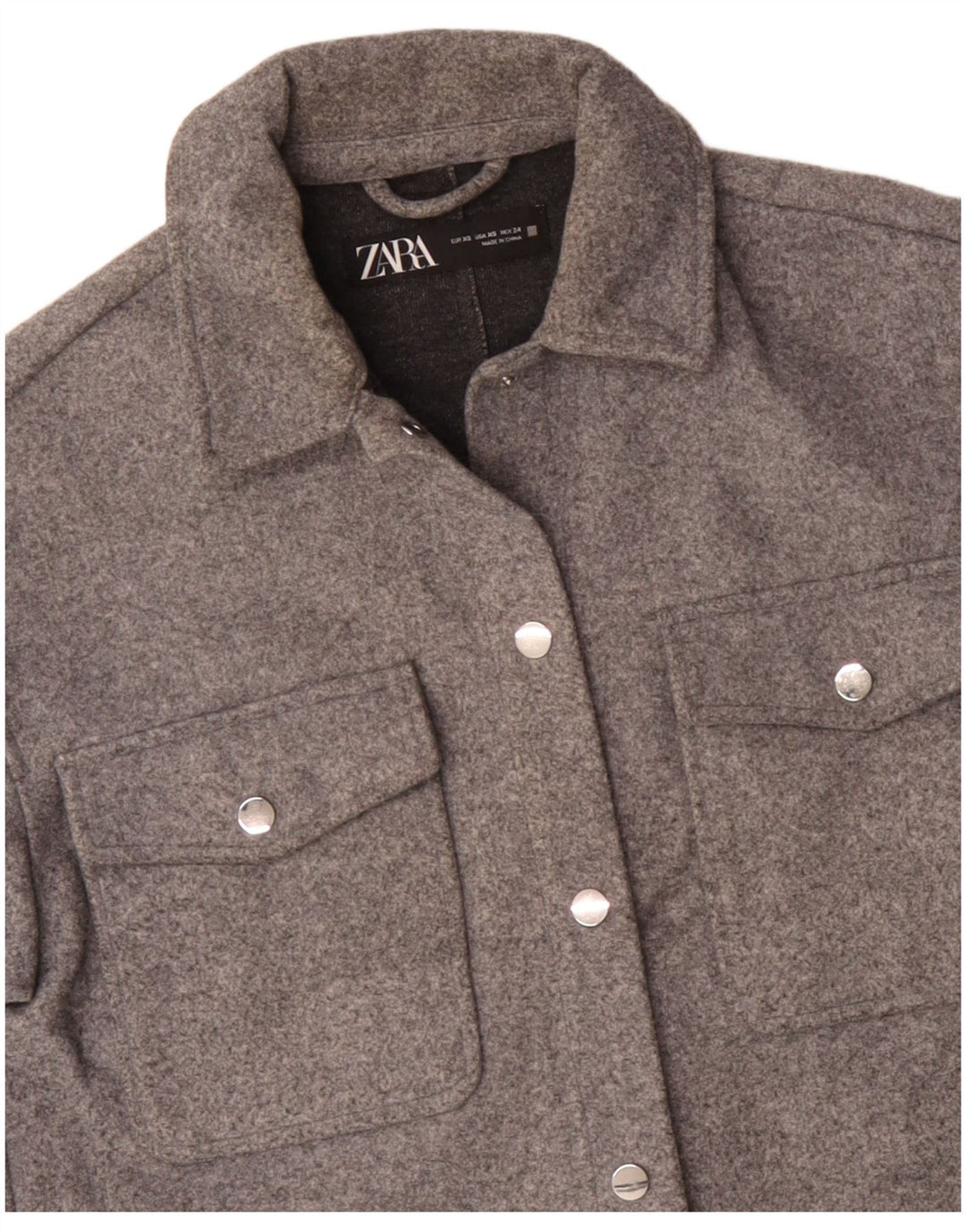 Damska kurtka bomberka oversize Zara UK 6 XS, szary poliester