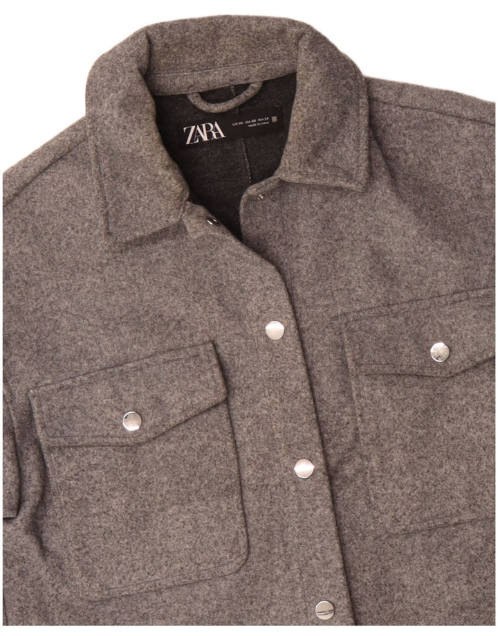 Damska kurtka bomberka oversize Zara UK 6 XS, szary poliester