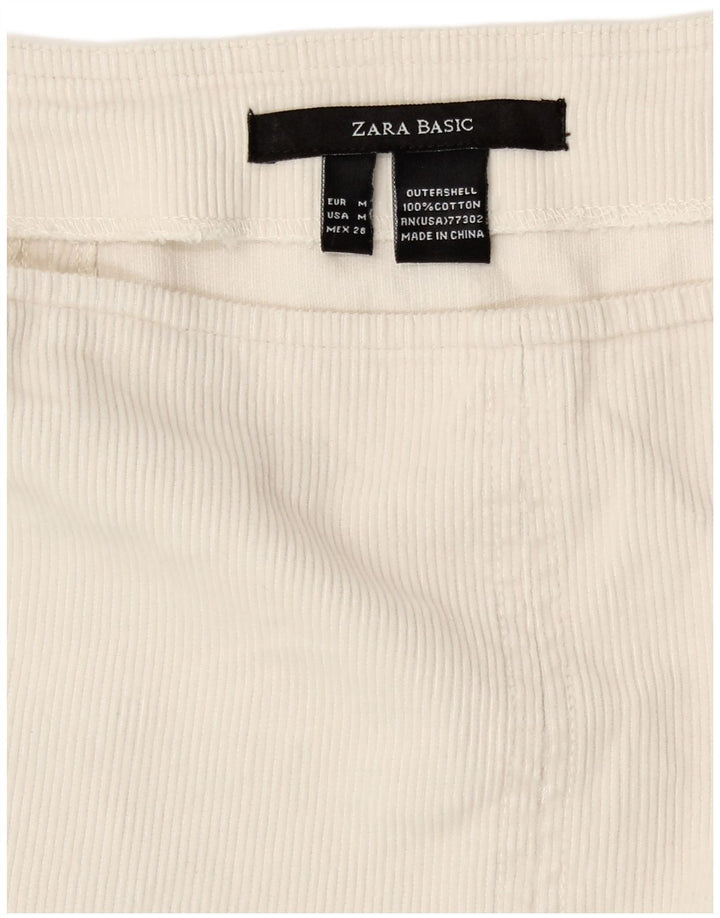 Damska sztruksowa spódnica Zara, średnia W28, biała bawełna