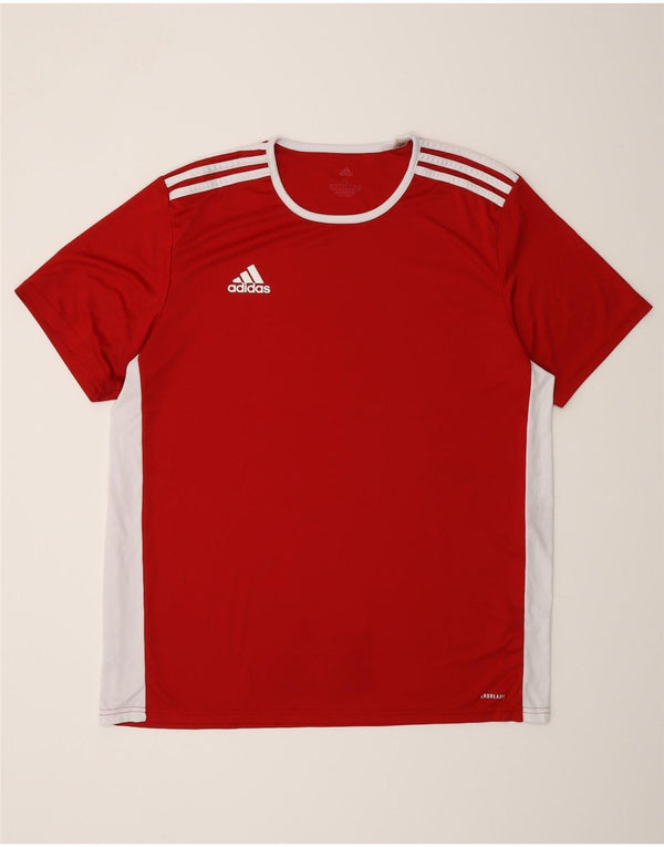 Adidas Męski T-shirt Aeroready Top XL Czerwony Poliester z blokami kolorów