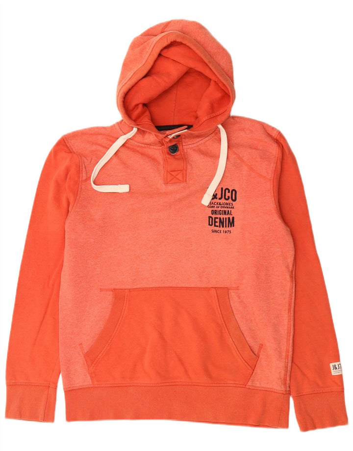 Męski sweter z kapturem i grafiką Jack & Jones, zapinany na guziki, w kolorze średniego różu