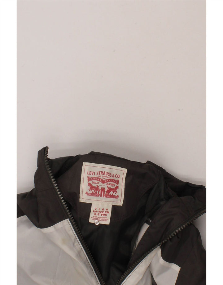 LEVI'S Boys Hooded Tracksuit Top Jacket 6-7 Years Large  Grey Colourblock Vintage Levi's and Second-Hand Levi's from Messina Hembry 