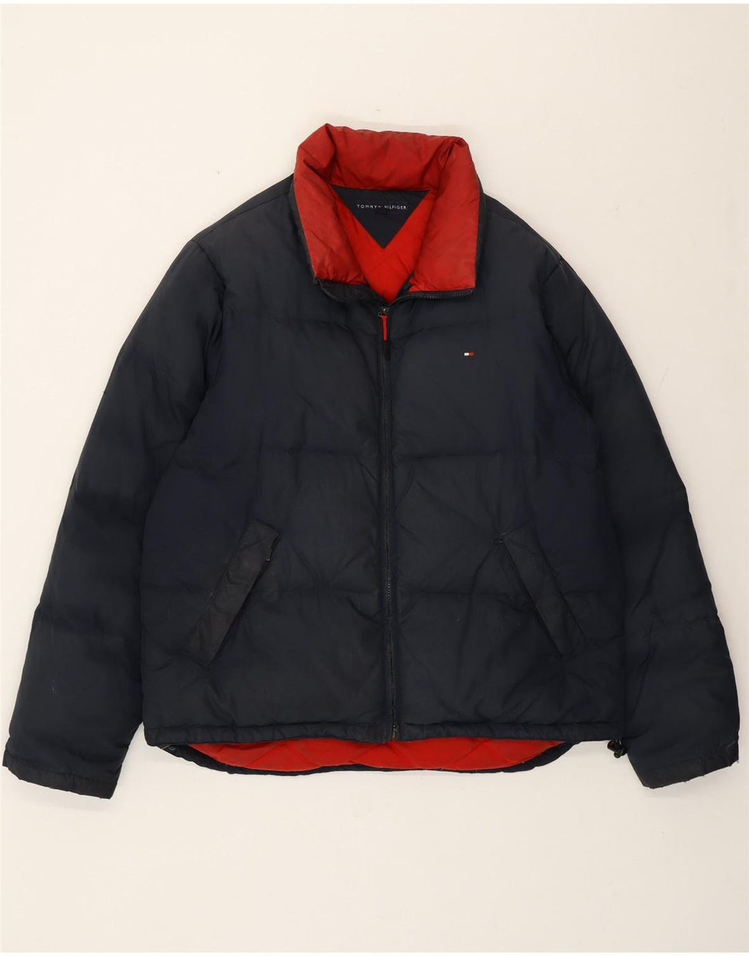 Męska ocieplana kurtka Tommy Hilfiger UK 40, duża, granatowa, nylonowa