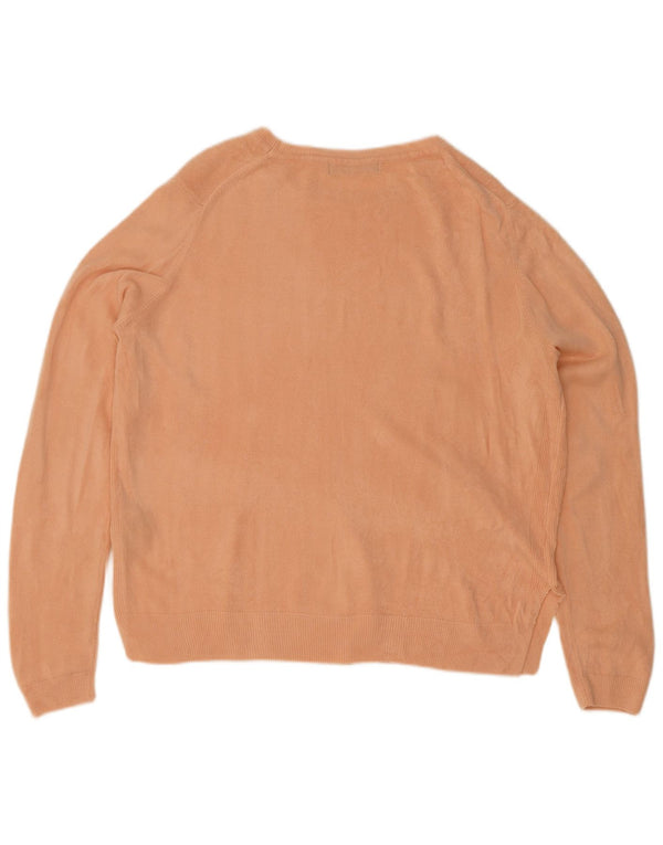 Marks & Spencer Damski sweter z dekoltem w łódkę UK 16, duży, różowy, akrylowy