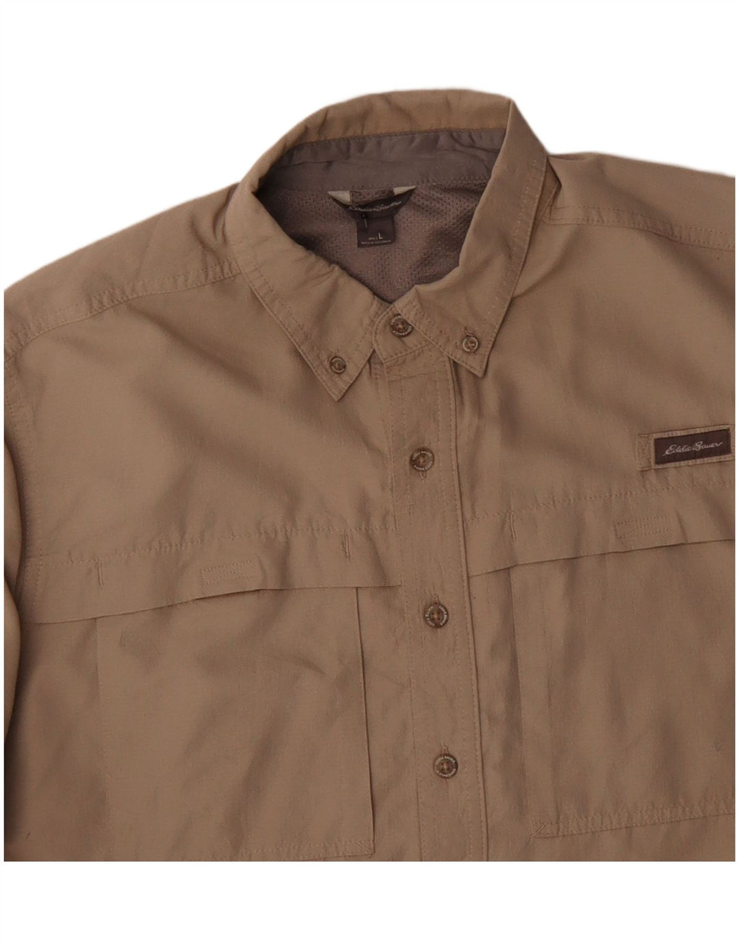 Koszula męska Eddie Bauer, duża, beżowa, poliester
