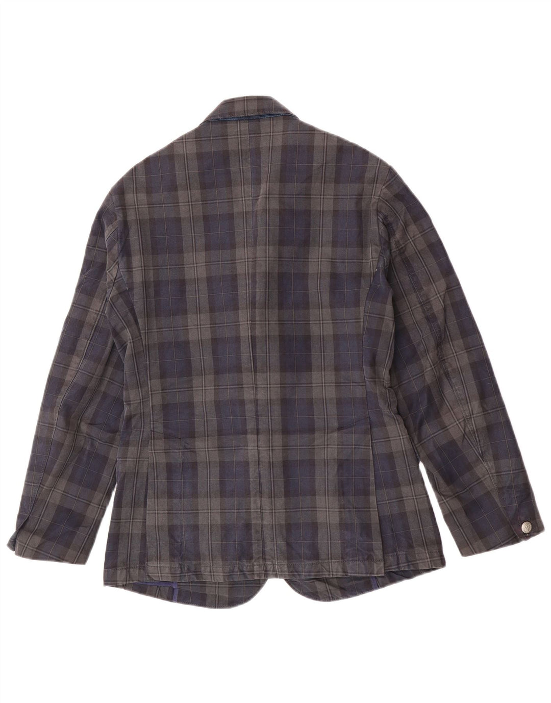 Męska marynarka zapinana na 3 guziki Jaggy IT 48 Średni granatowy, bawełniany kratkę