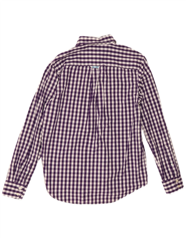 Crew Clothing Koszula męska, mała, fioletowa bawełniana kratka