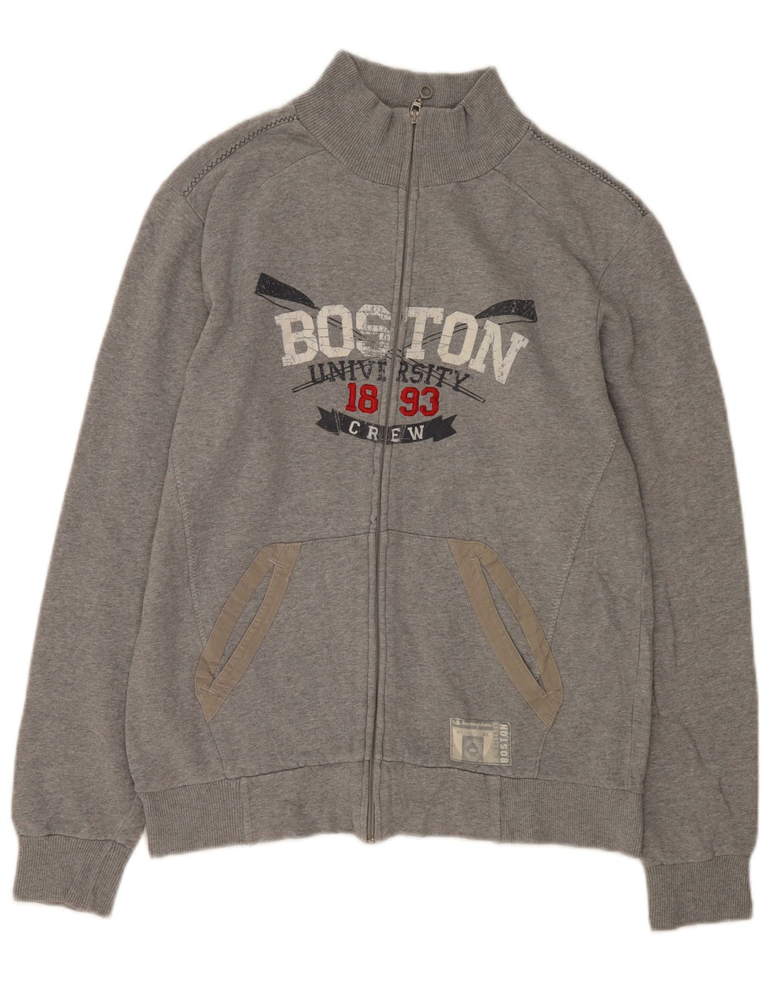 Męska kurtka dresowa Champion Boston Graphic, duża, szara, bawełniana