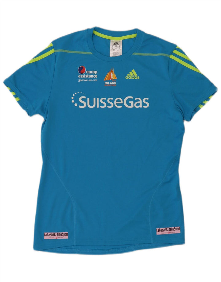 Adidas Męska koszulka Climalite Graphic Top XS Niebieski poliester
