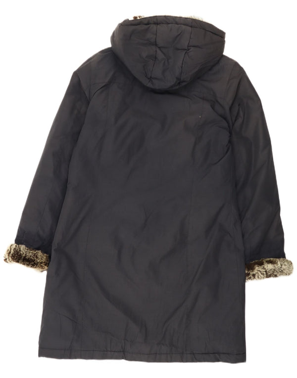 Damski płaszcz z kapturem Woolrich UK 20 2XL Granatowy, bawełniany