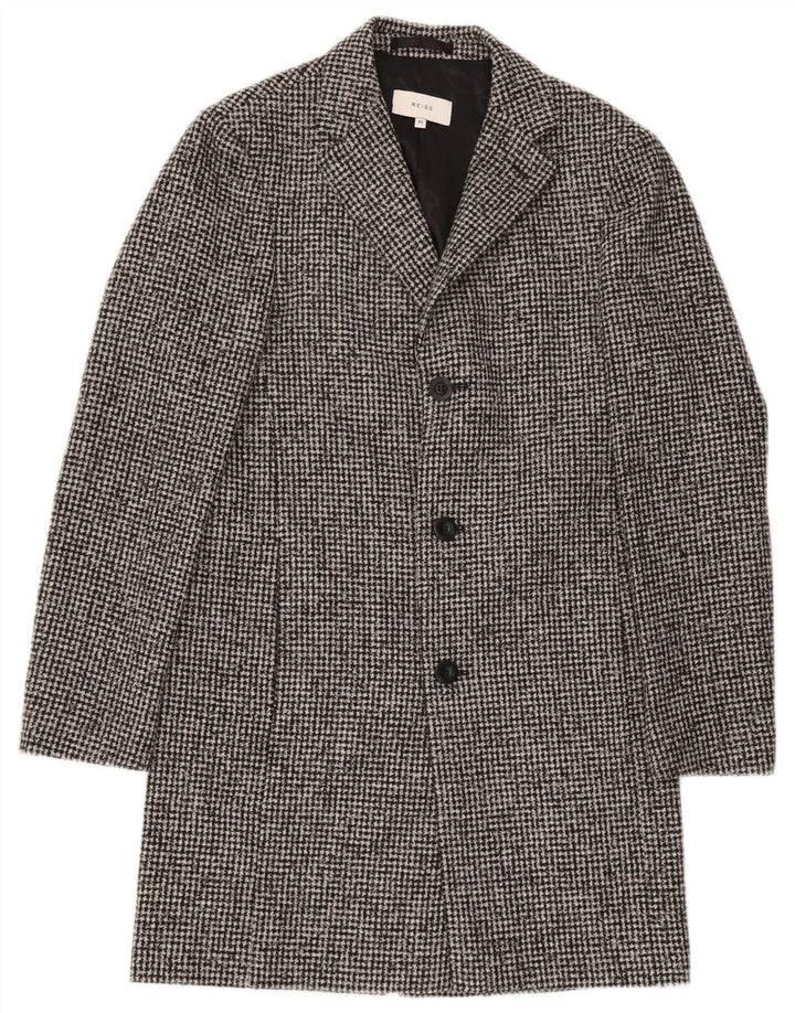 Płaszcz męski Reiss UK 34 XS Szary poliester w pepitkę