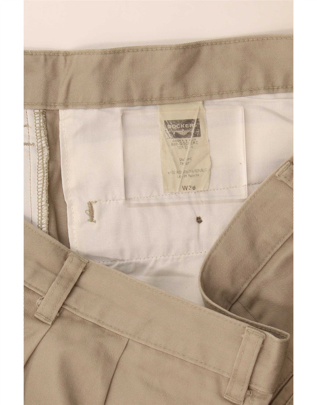 Spodenki męskie Dockers Chino W36, duże, beżowe, bawełniane