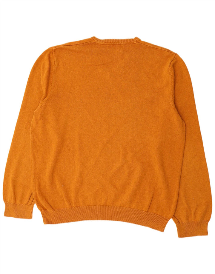 Marks & Spencer Męski sweter z dekoltem w kształcie litery V, 2XL, brązowy, bawełniany