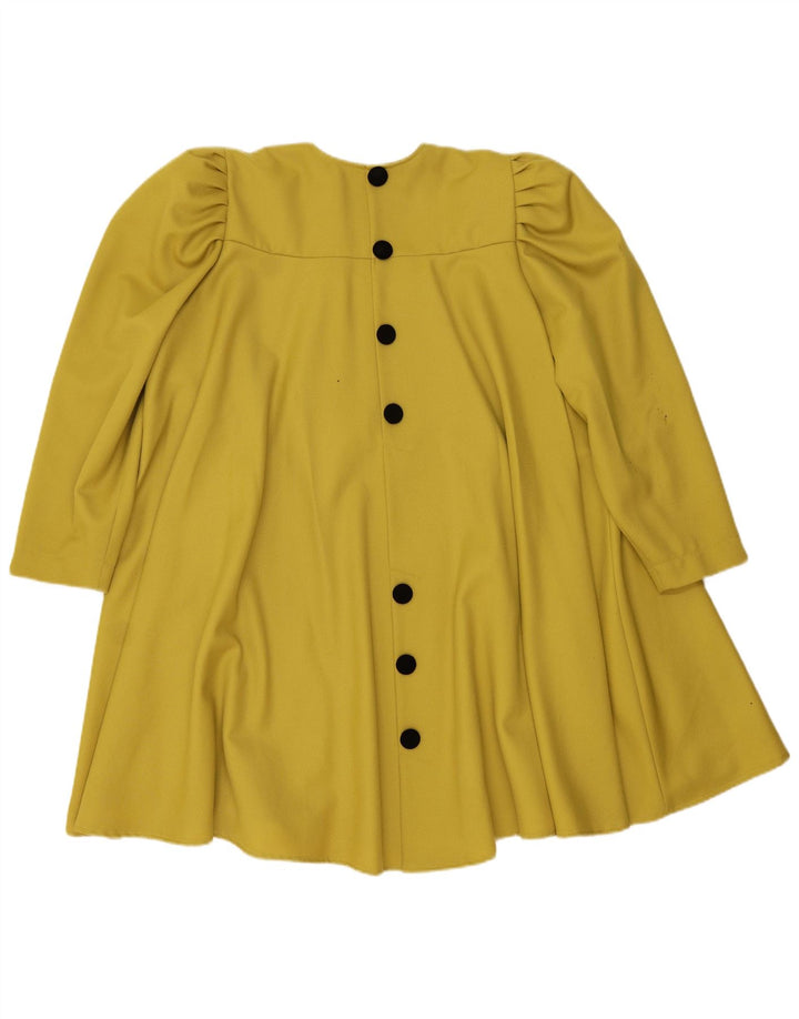 Vintage damski płaszcz oversize IT 44 średni żółty wełniany