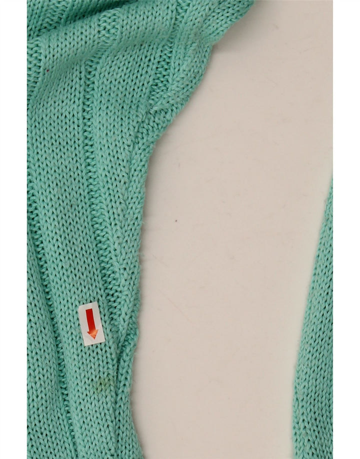 Sweter damski w stylu vintage, rozpinany UK 14, duży, zielony