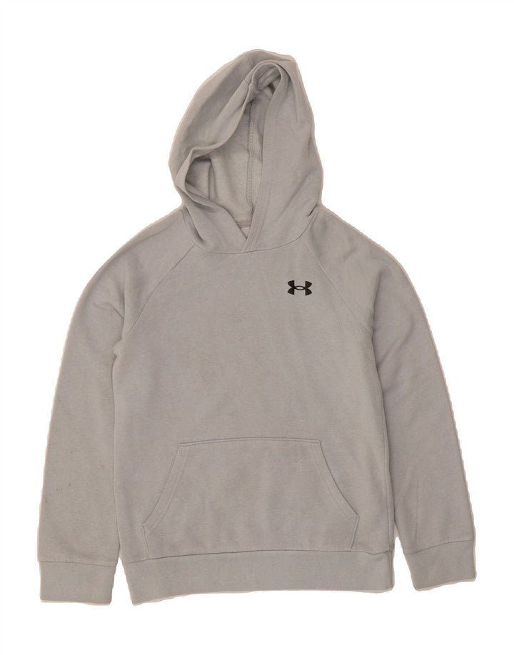 UNDER ARMOUR Boys Hoodie Jumper 9-10 Years Medium  Grey Cotton Vintage Under Armour and Second-Hand Under Armour from Messina Hembry 