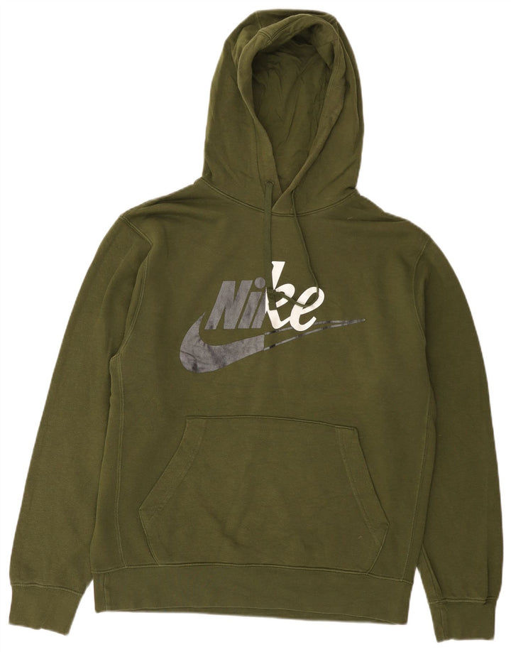 Męski sweter z kapturem Nike z grafiką, średniej wielkości bawełna khaki