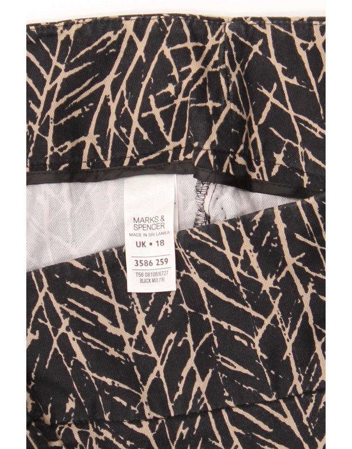 Marks & Spencer Damska spódnica ołówkowa w abstrakcyjny wzór UK 18 XL W38 Czarna