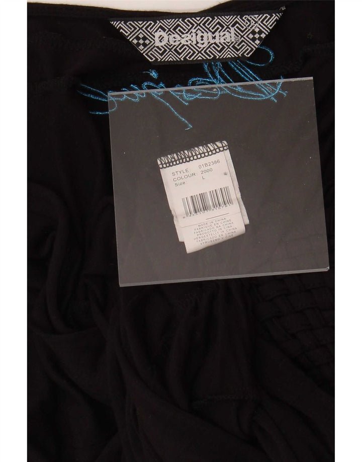 Damska bluzka Desigual Batwing Top UK 14 Large czarna wiskoza