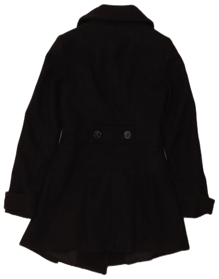 Dwurzędowy płaszcz damski Benetton IT 40 Small Black Wełna