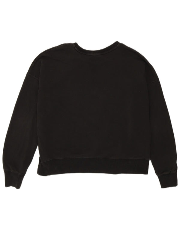 Damska bluza Puma Oversize Crop Graphic Jumper UK 6 XS Czarna bawełna