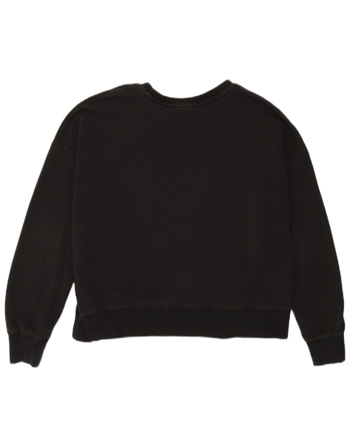 Damska bluza Puma Oversize Crop Graphic Jumper UK 6 XS Czarna bawełna