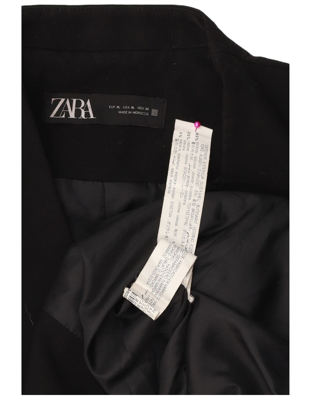 Damska marynarka Zara UK 18 XL, czarny poliester
