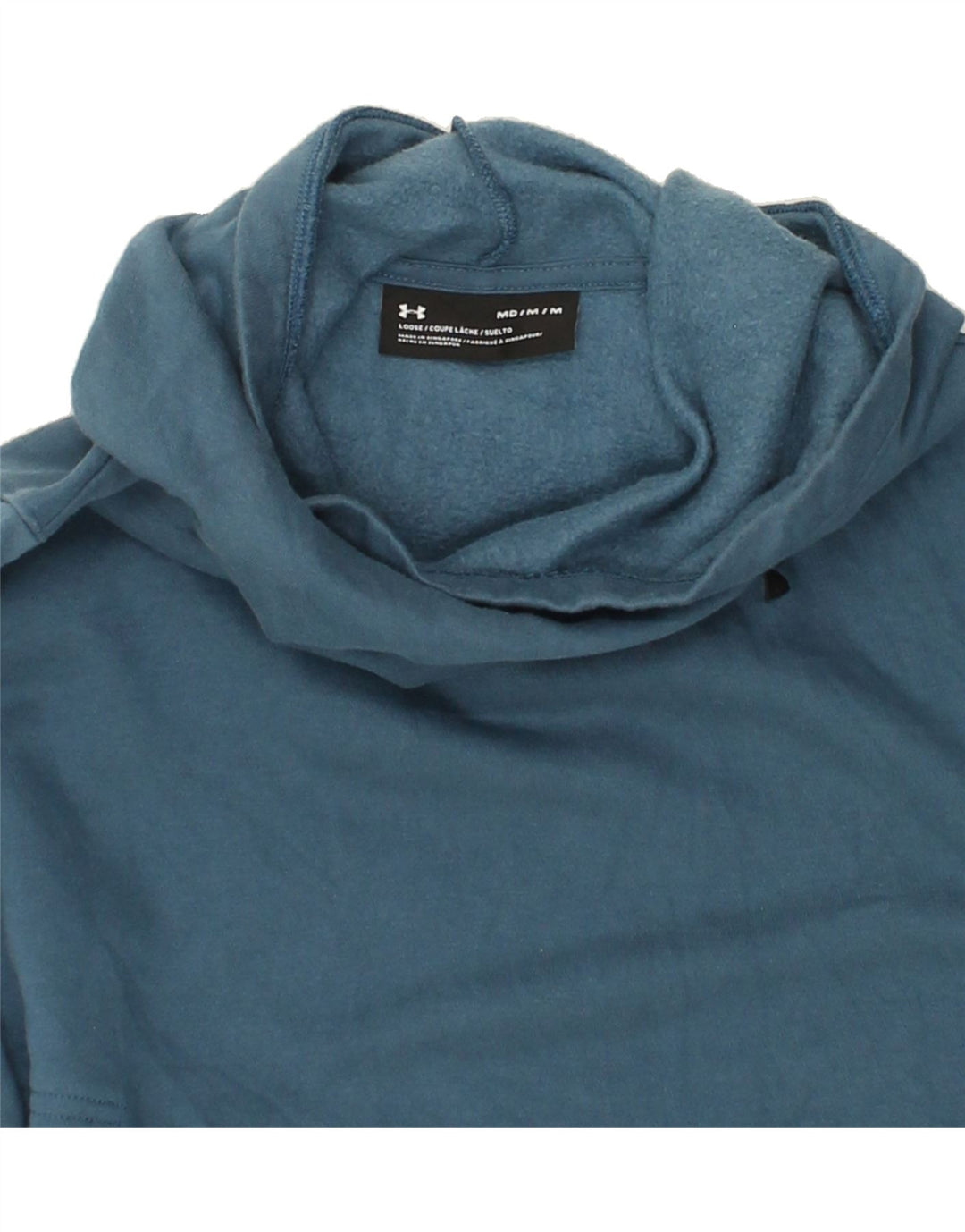 UNDER ARMOUR Womens Hoodie Jumper UK 14 Medium Blue Cotton Vintage Under Armour and Second-Hand Under Armour from Messina Hembry 