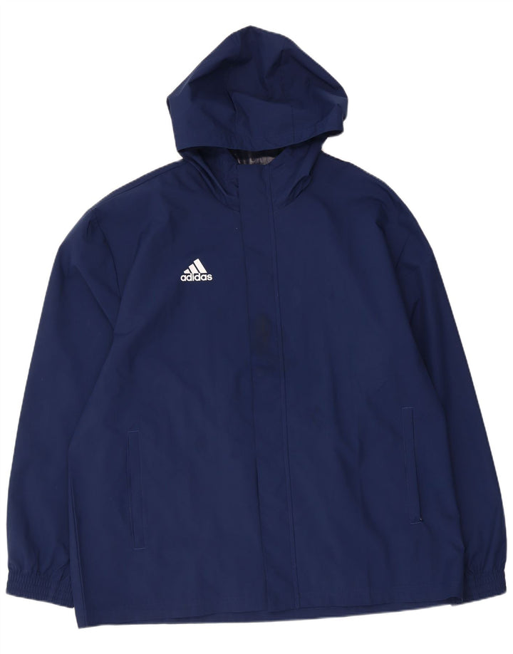Męska kurtka przeciwdeszczowa Adidas z kapturem UK 42 XL Granatowy poliester