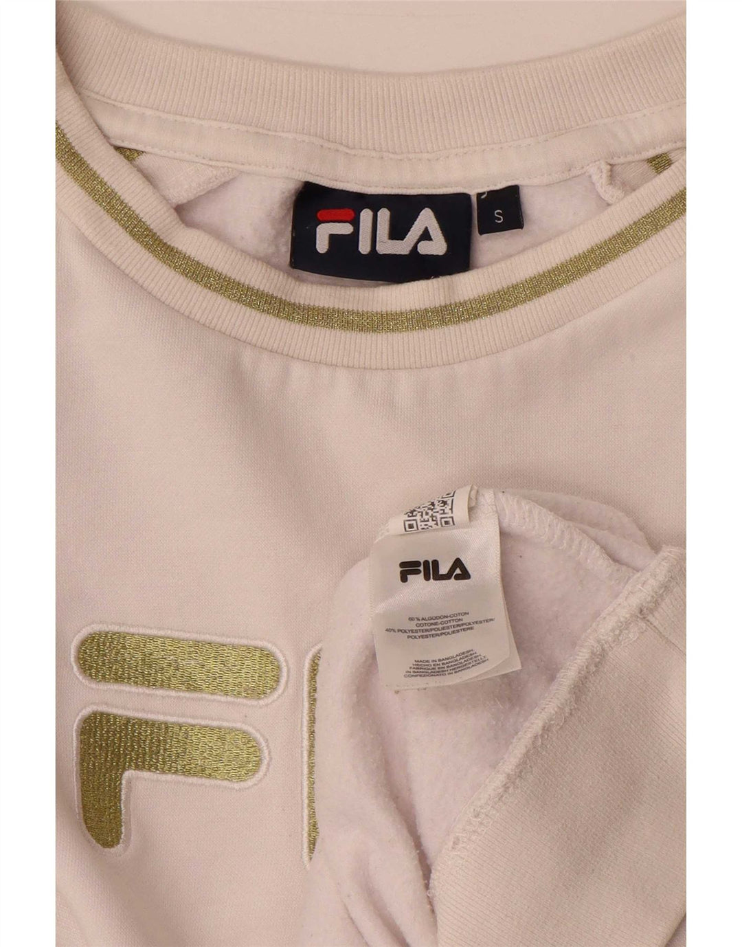 Damska bluza Fila Oversize z grafiką, UK 10, mała, biała bawełna