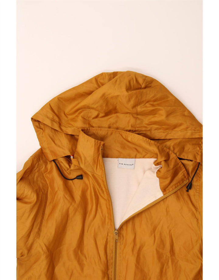 KIM ROGERS Womens Hooded Rain Jacket UK 14 Medium Beige Polyester Vintage Kim Rogers and Second-Hand Kim Rogers from Messina Hembry 