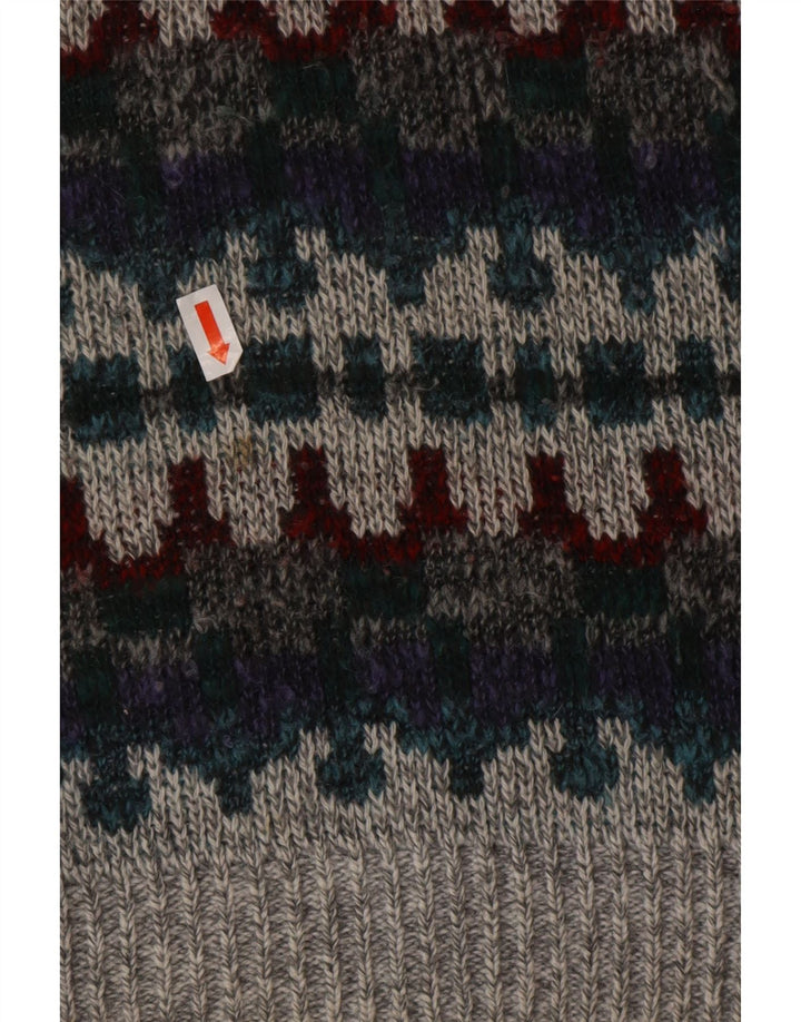Męski sweter polo w stylu VINTAGE IT 48 Średni wielobarwny Fair Isle