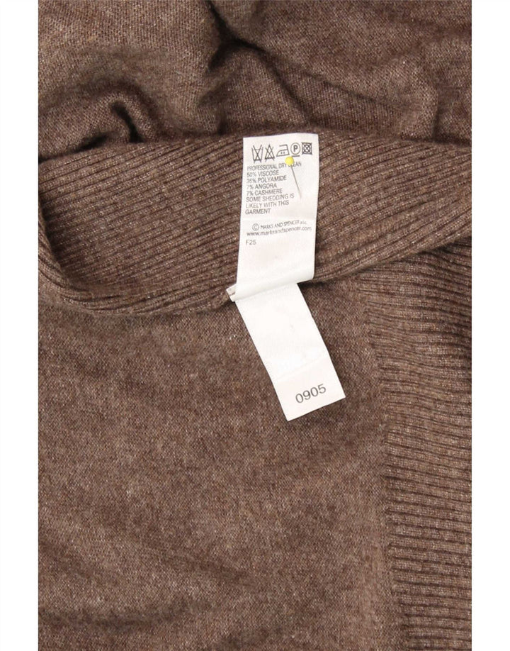 Marks & Spencer Damski asymetryczny sweter kardigan UK 12/14 Średni brąz