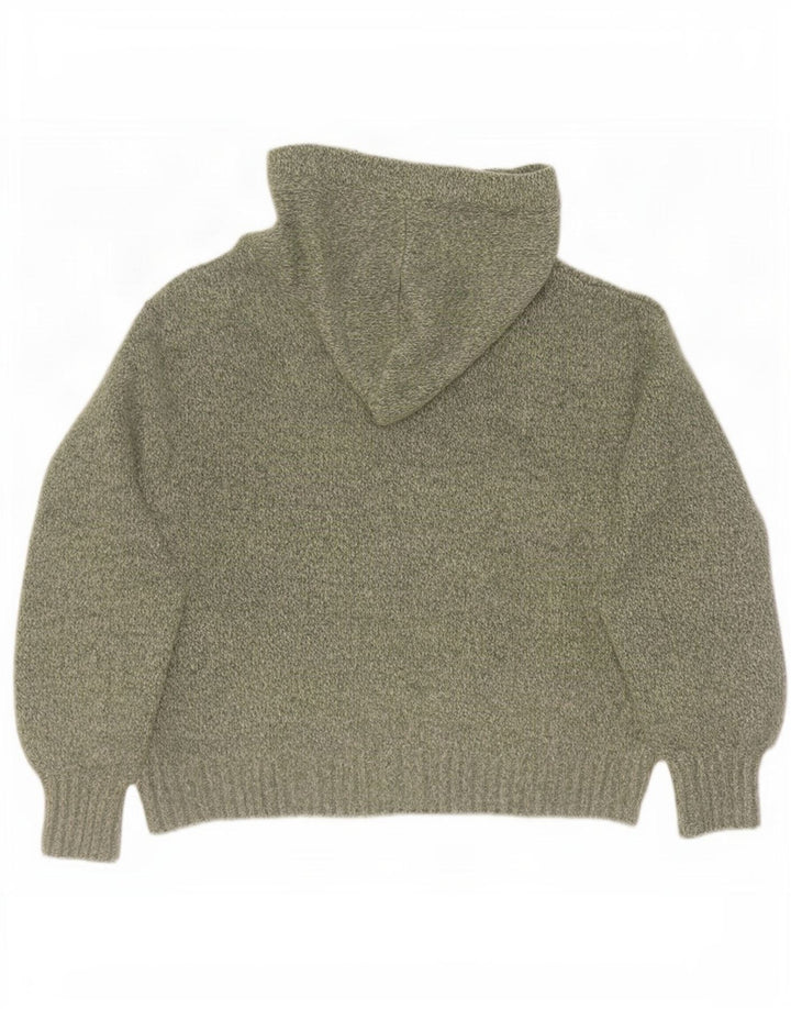 Damski sweter oversize z kapturem Zara UK 14, średni, zielony, nakrapiany