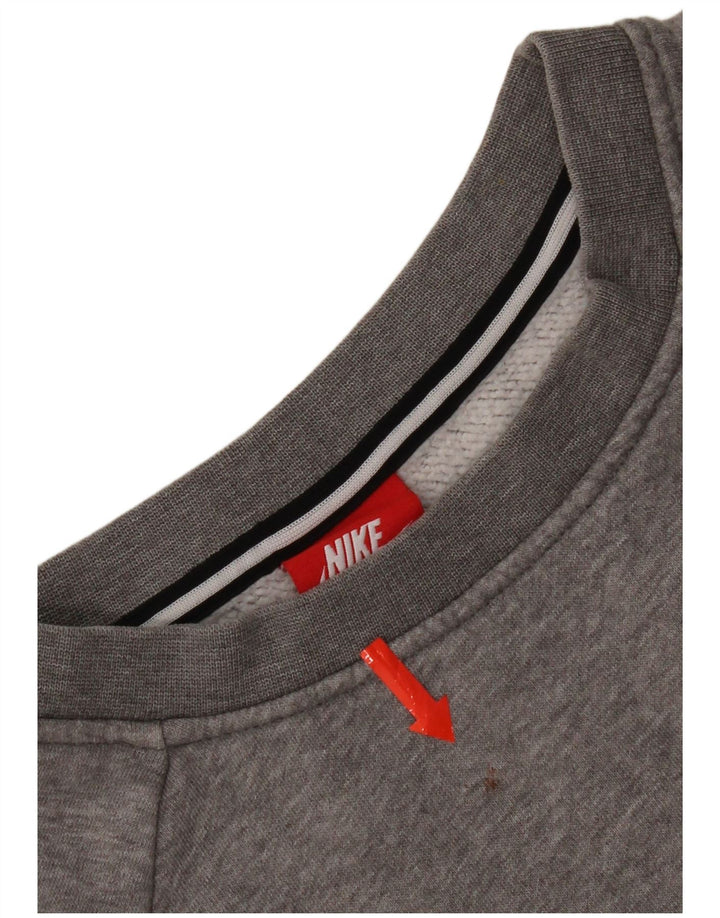 Damski sweter oversize Nike UK 10, mały, szary, bawełniany