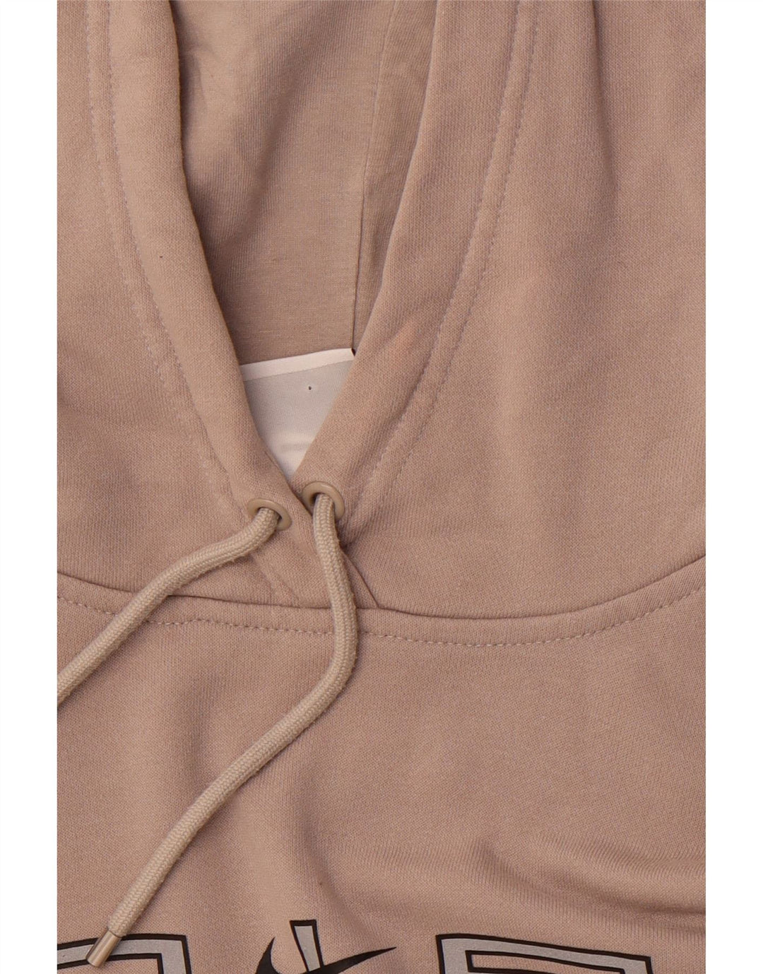 Męski sweter z kapturem NIKE o luźnym kroju z grafiką, mały, brązowy, bawełniany w bloki kolorów