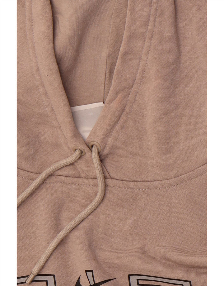 Męski sweter z kapturem NIKE o luźnym kroju z grafiką, mały, brązowy, bawełniany w bloki kolorów