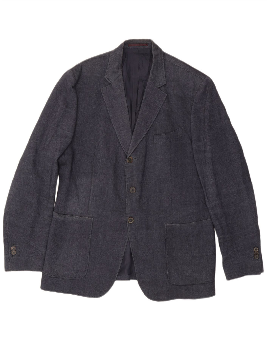 MASSIMO DUTTI Męska marynarka zapinana na 3 guziki EU 54 XL, granatowo-wełniana