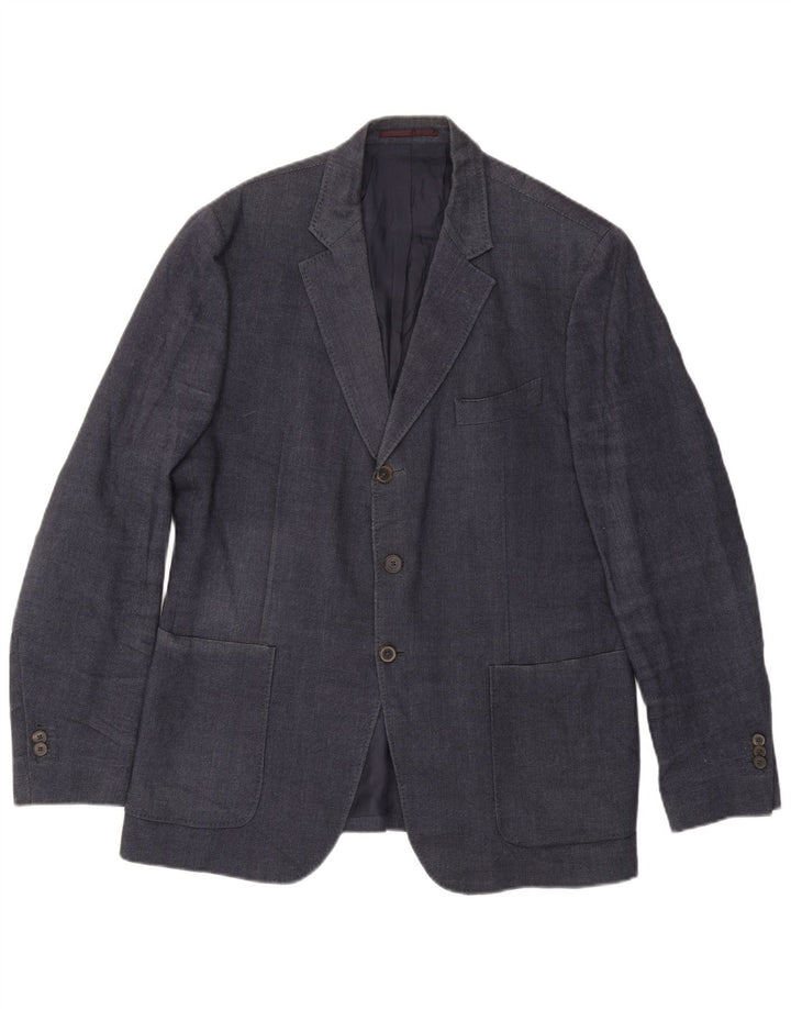 MASSIMO DUTTI Męska marynarka zapinana na 3 guziki EU 54 XL, granatowo-wełniana