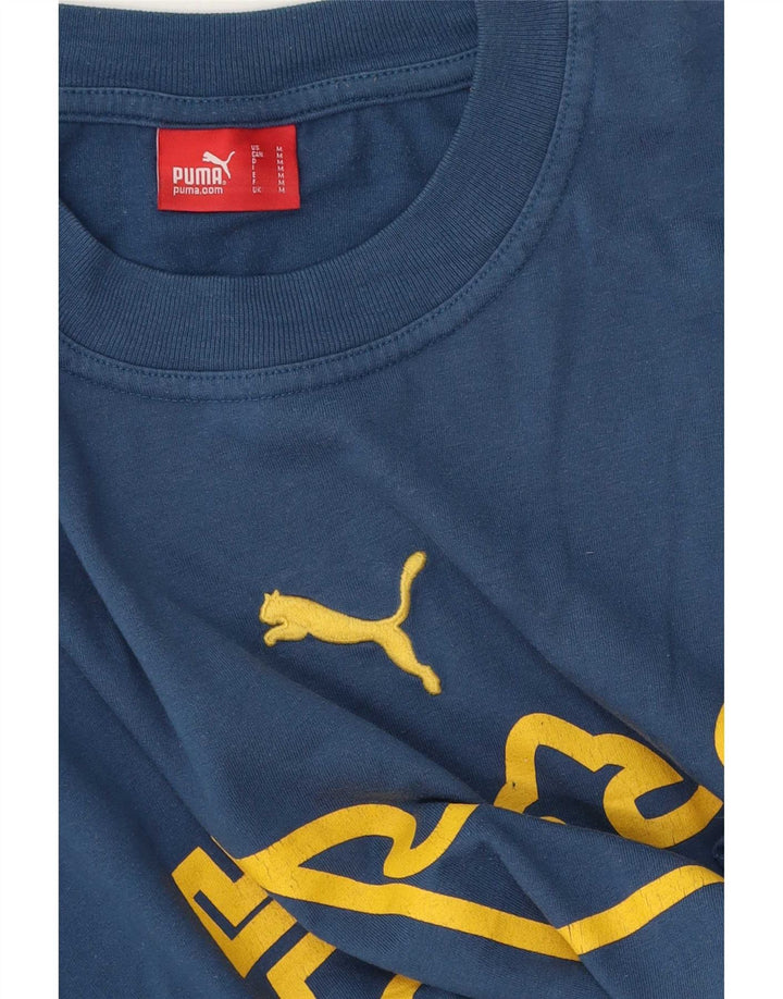 Męski T-shirt z grafiką Puma, średni niebieski