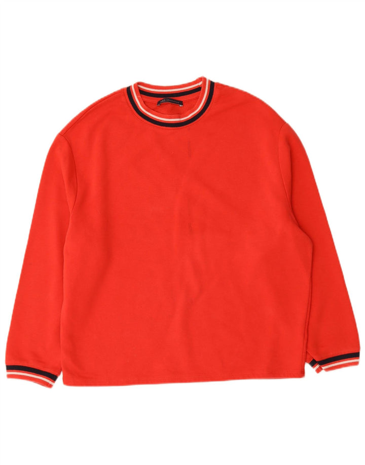 Marks & Spencer Damski sweter oversize UK 10, mały, czerwony, bawełniany